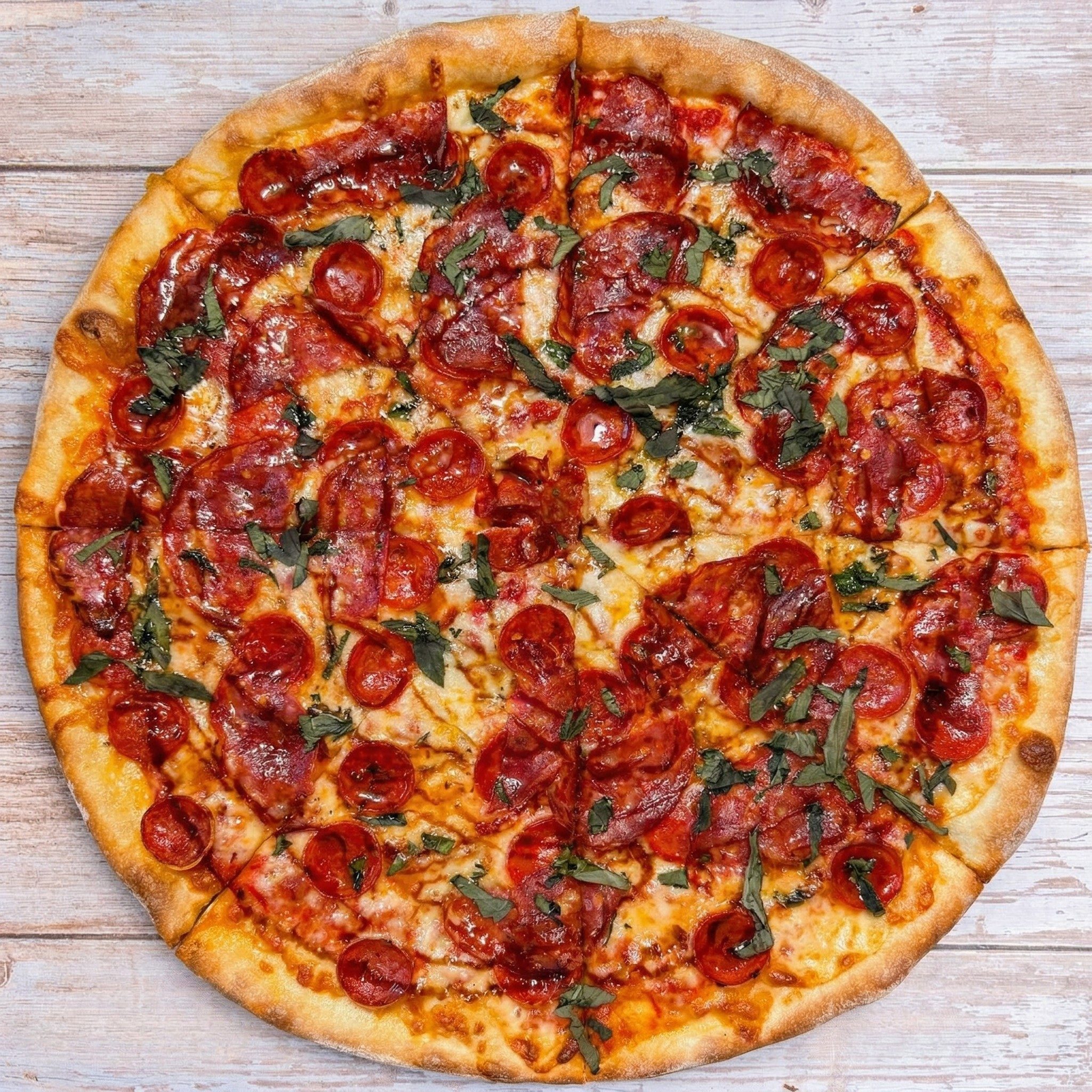 Angels N Demons Specialty Pizza.