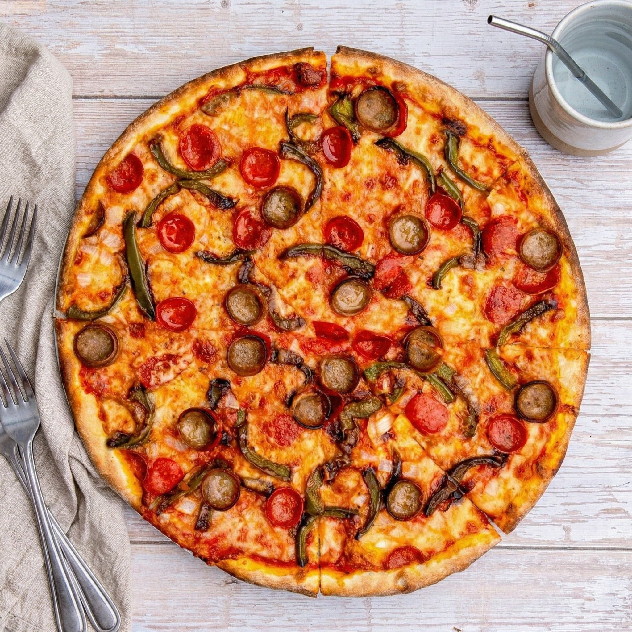 THCR Luca Special Specialty Pizza.
