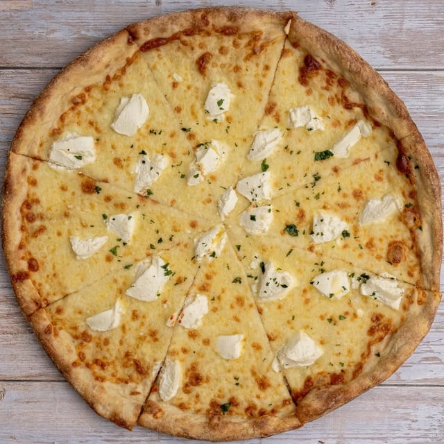 Four Cheese Pizza (White) Specialty Pizza.