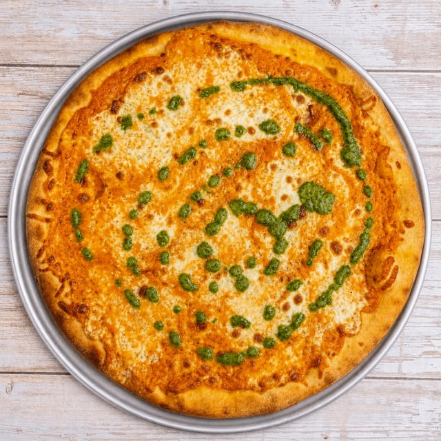 Round Vodka Specialty Pizza.