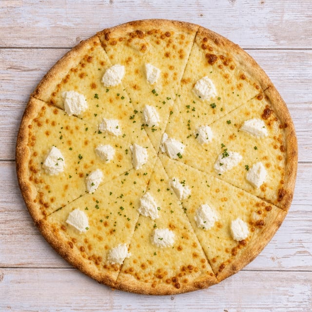 Four Cheese Pizza (White) Specialty Pizza.